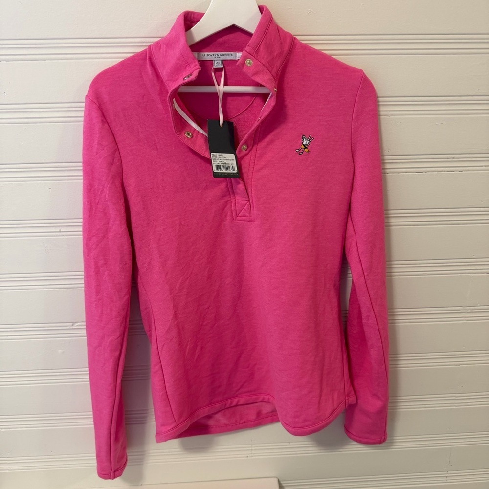 Fairway & Greene “Kate Old School” Sweatshirt – Size XS (Raspberry Ice)